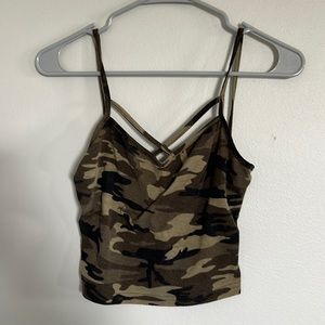Camo Cropped Tank Top